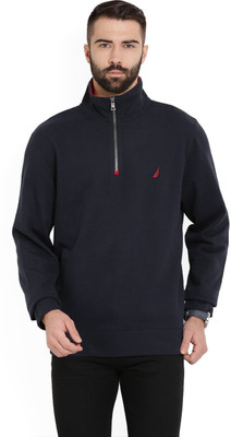 NAUTICA Solid Men Fashion Neck Dark Blue T-Shirt