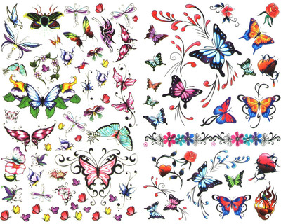 

Kauberi Jewels Combo of 100 Temporary waterproof body tattoos Standard Size for girls/women(High Quality)PS03(Princess Style)