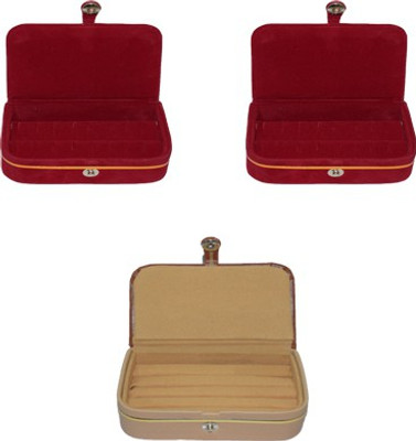 

Aadhya Pack of 2 earring and 1 ring folders Multipurpose Vanity Box(Red)