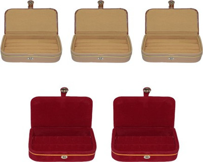 

Aadhya Combo of 3 ring and 2 earring folders Multipurpose Vanity Box(Red)
