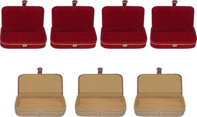 

Aadhya Combo of 3 ring and 4 earring folders Multipurpose Vanity Box(Red)