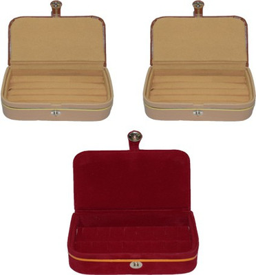 

Aadhya Pack of 2 ring and 1 earring box Multipurpose Vanity Box(Red)