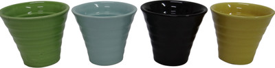 

Ace Flowers Ceramic Vase(2.75 inch, Yellow, Black, Green, Blue)