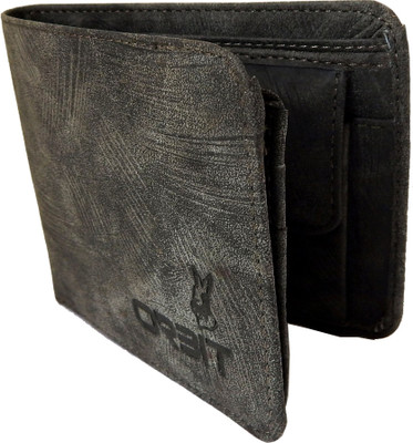 

Orbit Men Grey Genuine Leather, Fabric Wallet(5 Card Slots)