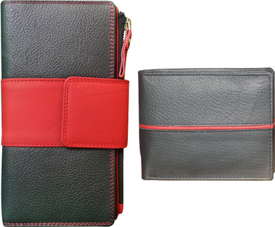 

Style 98 Men Black, Red Genuine Leather Wallet(4 Card Slots)
