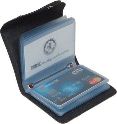 Borse Men Brown Fabric Card Holder(12 Card Slots)