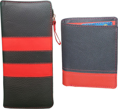 

Style 98 Men Black, Red Genuine Leather Wallet(4 Card Slots)