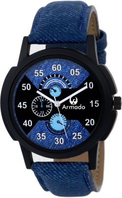 Armado AR-012 Black Blue Denim Elegant Modern Corporate Collection Analog Watch  - For Men   Watches  (Armado)
