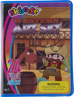 

SKOODLE Kids drawing 24 Pieces Western Mini Coloring Kit Art Set