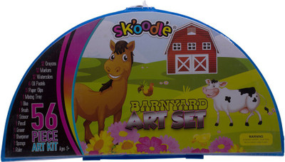 

SKOODLE Halfmoon Shape drawing 56 Piece Barnyard Coloring Kit Coloring Kit Art Set