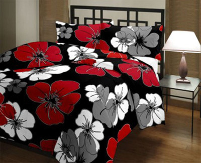 Handivilla Floral Single AC Blanket(Poly Cotton, Black)