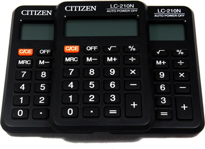 

Citizen |Pack of 3| LC-210N Stealodeal |Pack of 3| LC-210N Basic Calculator(8 Digit)