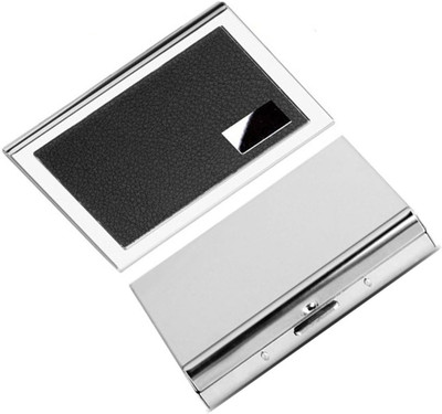 

CrackaDeal Trendy 2017 Quality Steel Black Leather Business ATM & Steel Plain Luxurious ATM 6 Card Holder(Set of 2, Multicolor)