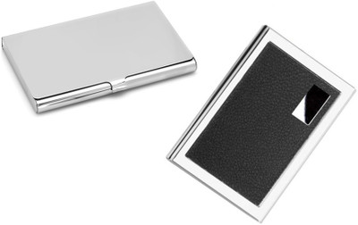 

CrackaDeal Trendy 2017 High Quality Steel Black Leather Professional ATM & Stainless Steel Executive Visiting 6 Card Holder(Set of 2, Multicolor)
