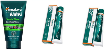 

Himalaya MEN Pimple Clear Neem Face Wash with 2 clarina cream(Set of)