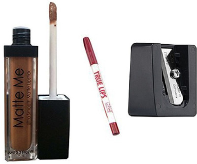 

Blushia Matte Me Liquid Lipstick+ 1 Lip Pencil+ 1 Sharpener(Set of 3)