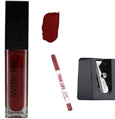 

Blushia Matte Me Liquid Lipstick+ 1 Lip Pencil+ 1 Sharpener(Set of 3)