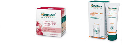 

Himalaya CLEAR COMPLEXION WHITENING DAY CREAM 50 g with hair loss cream 100 ml(Set of)