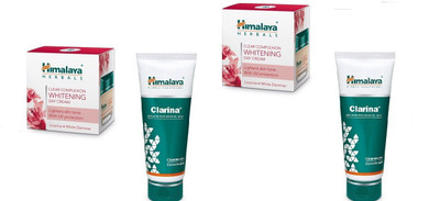 

Himalaya 2 CLEAR COMPLEXION WHITENING DAY CREAM with 2 clarina face wash(Set of)
