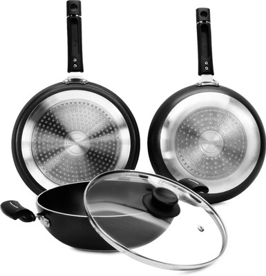 Billion CY 24 CM Non-stick Induction Bottom Non-Stick Coated Cookware Set(Aluminium, 3 - Piece)
