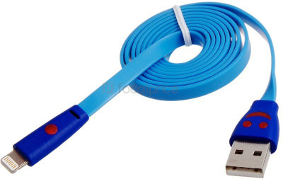 

AFED Lightning Smiley Face LED light Flat Noodle VGA Cable(Apple, Blue)