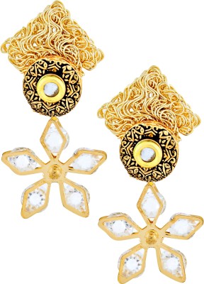 the jewelbox Crystal Flower Design Brass Drops & Danglers