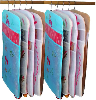 atorakushon designer Pack of 10 Printed Hanging Saree Garment Dress Protection Cover at 10pcs hanging printed saree Multicolor atorakushon Garment Cov