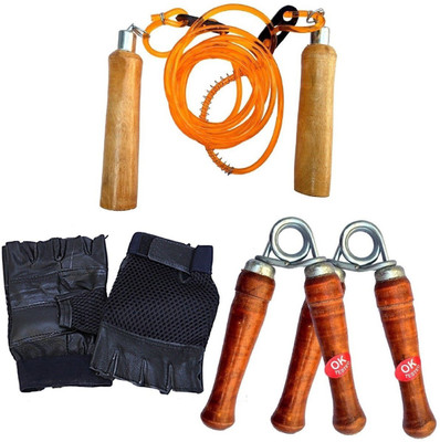 

BFIT SKIPPING ROPE + HAND GRIPPER + GYM GLOVES PAIR Gym & Fitness Kit