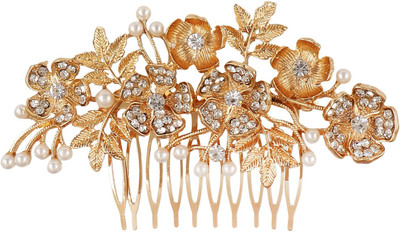 

Pink Rose Princess Charm Hair Pin(Gold, White)