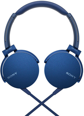 Sony XB550AP / MDR-XB550AP Wired Headset with Mic(Blue, Over the Ear)