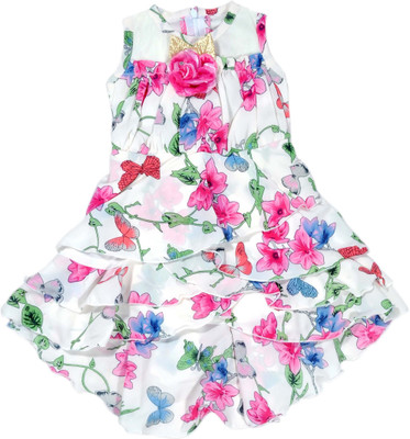 

Hey Baby Girls Mini/Short Party Dress(Multicolor, Sleeveless