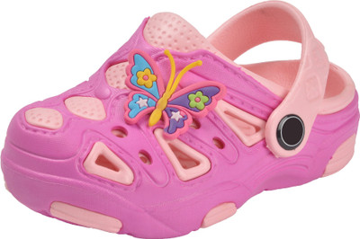 

Yellow Bee Girls Sling Back Clogs(Pink, Dark pink