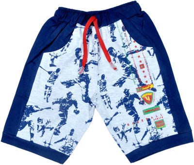 

Hey Baby Short For Boys Casual Printed Cotton(Blue, Pack of 1