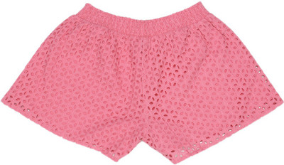 

United Colors of Benetton Short For Girls Casual Solid Cotton(Pink, Pack of 1, S23