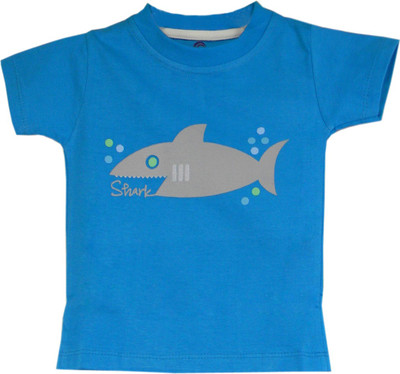 

Ssmitn Boys & Girls Printed Cotton T Shirt(Blue, Pack of 1