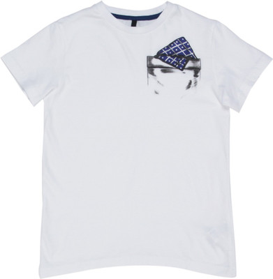 

United Colors of Benetton Boys Solid Cotton T Shirt(White, Pack of 1, 903