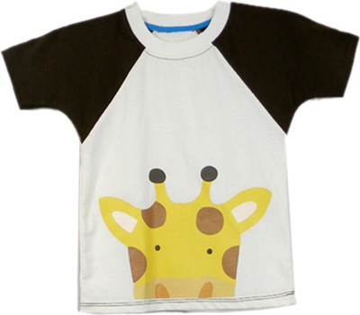 

Ssmitn Boys & Girls Animal Print Cotton T Shirt(White, Pack of 1