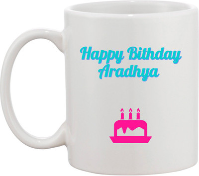 

Awesum Happy Birthday Aradhya Ceramic Mug(350 ml), White