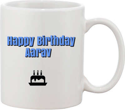 

Awesum Happy Birthday Aarav Ceramic Mug(350 ml), White