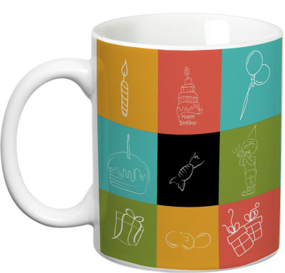 

Prithish Kids Happy Birthday Design Ceramic Mug(330 ml), Multicolor