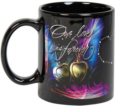

Prithish Our Love Is Forever Black Ceramic Mug(330 ml), Multicolor