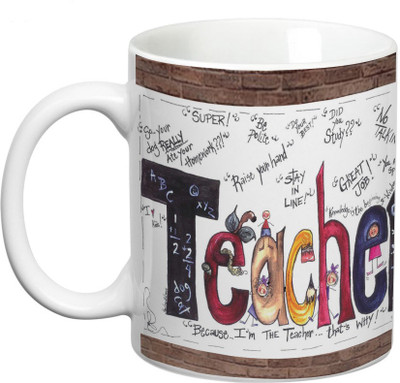 

Prithish Thank You Teacher Ceramic Mug(330 ml), Multicolor