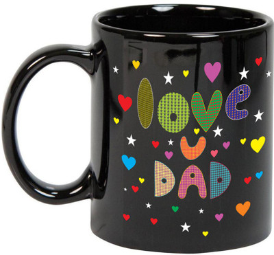 

Prithish Love You Dad Black Ceramic Mug(330 ml), Multicolor