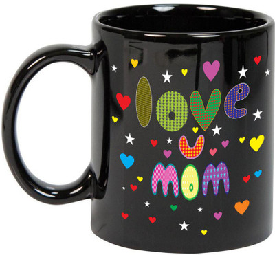 

Prithish Love You Mom Black Ceramic Mug(330 ml), Multicolor