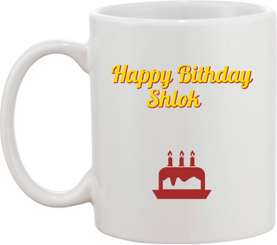 

Awesum Happy Birthday Shlok Ceramic Mug(350 ml), White