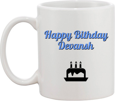 

Awesum Happy Birthday Devansh Ceramic Mug(350 ml), White