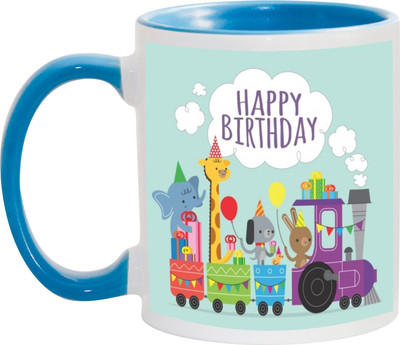

Awesum Happy Birthday Ceramic Mug(350 ml), Multicolor