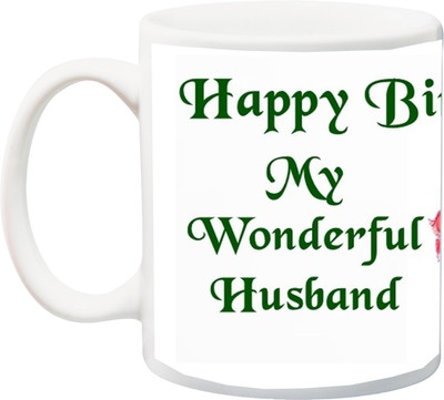 

ME&YOU Gift for Hubby;Happy Birthday my Husband Special Rose 3D Printed Ceramic Mug(325 ml), Multicolor