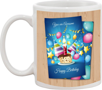 

Awesum You are Awesome- Happy Birthday Ceramic Mug(350 ml), White