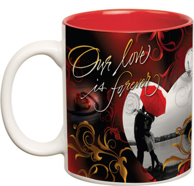 

Prithish Our Love Is Forever Double Color Ceramic Mug(330 ml), Multicolor